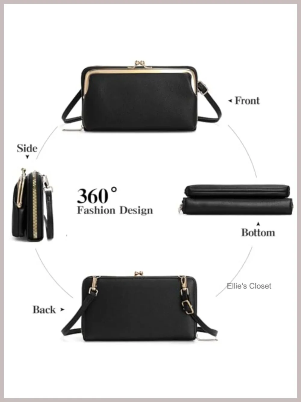 Small Crossbody Bag for Women with Card Slots, Vegan Leather Phone Purse